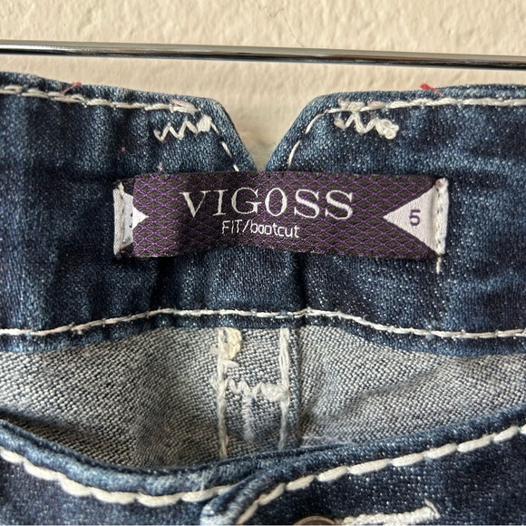 Vigoss Jeans Women's 5 Blue Fit Bootcut Classic Fit Denim Embroidered Casual - Picture 3 of 11
